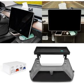 Tesla Model 3/Y Center Console Organizer Tray Magnetic Under Screen Storage Box Behind Screen Tray Dashboard Organizer Tissue Holder Compatible with Tesla Model 3 Model Y Accessories