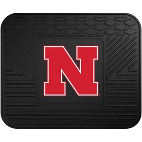 FANMATS 8871 Nebraska Cornhuskers 2-Piece Heavy Duty Vinyl Car Mat Set, Front Row Floor Mats, All Weather Protection, Universal Fit, Deep Resevoir Design - N Primary Logo, Black