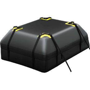 Car Top Carrier Roof Bag + Protective Mat - 100% Waterproof & Coated Zippers 20 Cubic ft - for Cars with or Without Racks