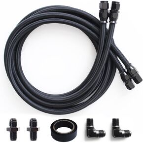 خرطوم خط تبريد ناقل الحركة 6AN متوافق مع 4L60 700R4 TH350 TH400 بطول 7 أقدام من النايلون المضفر من الفولاذ المقاوم للصدأ