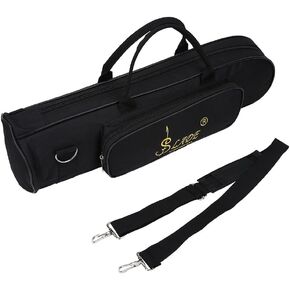 Trumpet Bag, Oxford Cloth Trumpet Gig Bag Thicken Waterproof Trumpet Carrying Case with Shoulder Belt (Black) Bags, straps