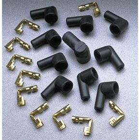 Taylor Cable 46057 Socket Style 90-Degree Distributor and Coil Spark Plug Boot and Terminal Kit, Black