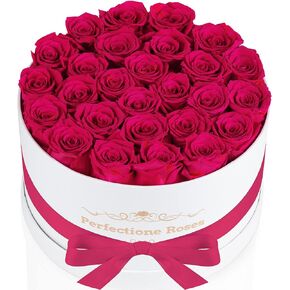 Perfectione Roses Forever Real Roses in a Box, Preserved Rose That Last Up to 3 Years, Flowers for Delivery Prime Birthday Valentines Day Gifts for Her, Mothers Day Flower (Purple)