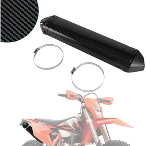 IUVWISN Motorcycle Exhaust Heat Shield Carbon Fiber Muffler Pipe Guard Cover Protector for 250 300 XC TPI 250 300 XC-W TPI 2020-2022 300 XC-W TPI Erzbergrodeo 2020-2023 250 300 XC-W 2023 Dirt Bike