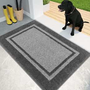 PURRUGS Dirt Trapper Door Mat 20" x 32", Non-Slip/Skid Machine Washable Entryway Rug, Shoes Scraper, Area Rug, Super Absorbent Welcome Mat for Muddy Wet Shoes and Paws, Beige & Grayish Brown