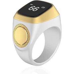 Digital Pedometer Ring, USB Rechargeable Step Counter Portable Walking Running Pedometer 0.49in LCD Screen Step Counting Ring, BT5.1 APP Support 18mm