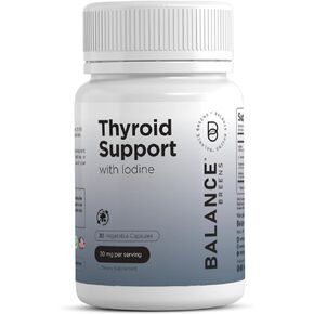 Balance Breens Thyroid Support Supplement for Women - Iodine, L-Tyrosine, Vitamin B12, Selenium - Energy, Metabolism & Focus Support Function - 30 Non-GMO Vegetable Capsules