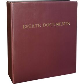 Estate Planning Portfolio - 1.5" D-Ring Faux Leather Binder with Inserts (Navy)