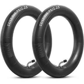 Heavy Duty 12/12.5x1.75x2.25 Thick 40% Butyl Inner Tube, 12 1/2 x 2 1/4 Inner Tube with CR202 Angled Valve Stem Compatible with Most 12x1.75/2.125 12x2.25 12.5X1.75/2.25 Bike/Scooter Tire Tube 2Pcs