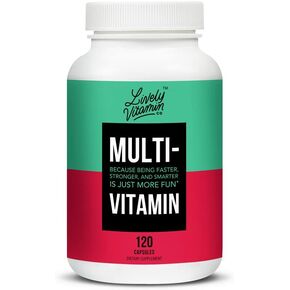 LIVELY VITAMIN CO. Multivitamin - 37 Vitamins Minerals and Extracts - Energy - Memory - Immune Function - Heart- Brain - Focus - Mood - Antioxidants - Dairy Gluten Soy Free - 60 Vegetarian Capsules in Kuwait