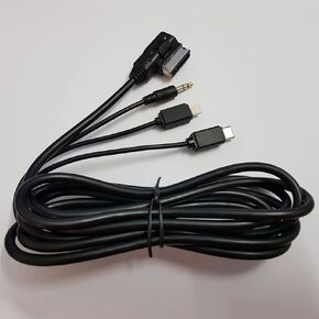 Bojer AMI MDI MMI إلى AUX 3.5 كابل الصوت الموسيقى واجهة محول MP3 الموسيقى جاك متوافق مع أودي A3 A4 A5 A6 A8 Q5 Q7 R8 TT VW نوع C الإضاءة شحن نظام 3G 6.6ft in Kuwait