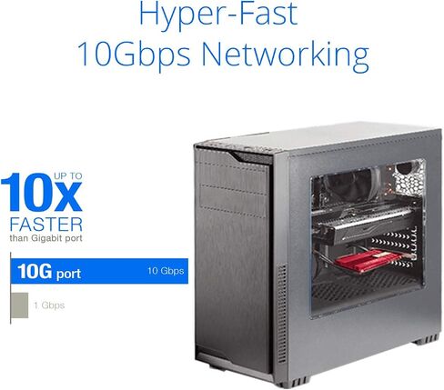Asus 10Gbps Gigabit Ethernet PCI Express, Network Adapter PCIe 2.0/3.0 X4 SFP+ Network Card/Ethernet Card Support Fiber Optic (XG-C100F) in Saudi Arabia