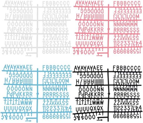 580 حرفًا لألواح الحروف اللباد، رموز أرقام حروف بلاستيكية مقاس 3/4 بوصة من Fengek لألواح الحروف القابلة للتغيير، 4 ألوان in Kuwait