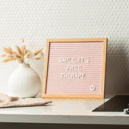 Little Hippo Black Felt Letter Board Sign 10x10 Inch with 690+ PRE-Cut Letters - Rustic Wood Message Board with Letters and stand, Baby Announcement Sign, Back to School Felt Board in Saudi Arabia