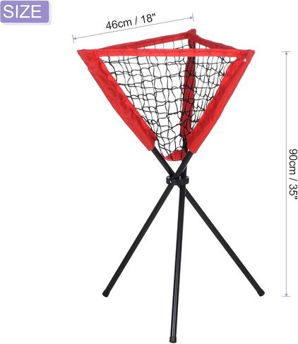 تطبيقات UHATa Baseball Caddy للتدريب على ممارسة الضرب على البيسبول - رف البيسبول القابل للطي مقاس 35 بوصة - [الكمية 1 - أحمر] in Saudi Arabia