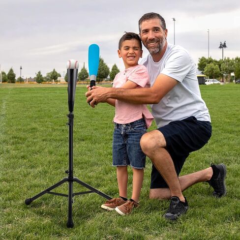 تي شيرت البيسبول WEEPALM - تي شيرت محمول للبيسبول/الكرة اللينة مع قطعتين من المطاط القابل للاستبدال وقاعدة حامل ثلاثي القوائم، تعديل الارتفاع من 27 إلى 43 بوصة للأطفال والكبار، سهل الحمل in Kuwait