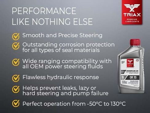 TRIAX Powerfluid 450 PSF - CHF 11S Long - Life Synthetic Hydraulic & Power Steering Fluid Compatible with Audi, Bentley, BMW, Chrysler, Dodge, Jeep, Mercedes-Benz, Mini, Porsche, and VW (6 Quart Pack) in Saudi Arabia