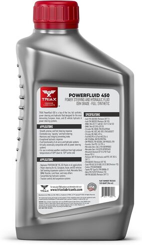 TRIAX Powerfluid 450 PSF - CHF 11S Long - Life Synthetic Hydraulic & Power Steering Fluid Compatible with Audi, Bentley, BMW, Chrysler, Dodge, Jeep, Mercedes-Benz, Mini, Porsche, and VW (6 Quart Pack) in Saudi Arabia