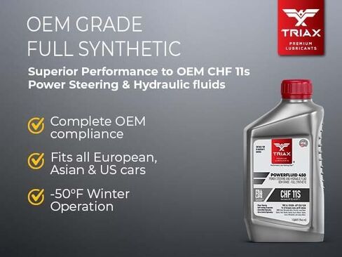 TRIAX Powerfluid 450 PSF - CHF 11S Long - Life Synthetic Hydraulic & Power Steering Fluid Compatible with Audi, Bentley, BMW, Chrysler, Dodge, Jeep, Mercedes-Benz, Mini, Porsche, and VW (6 Quart Pack) in Saudi Arabia