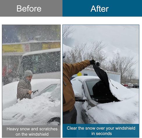 Windshield Cover for Ice and Snow, Car Windshield Snow Cover Stronger Design, Automotive Windshield Snow Covers for Ice Removal, Fixed on Tire Design, Fit Most Car（78"x49"） in Kuwait