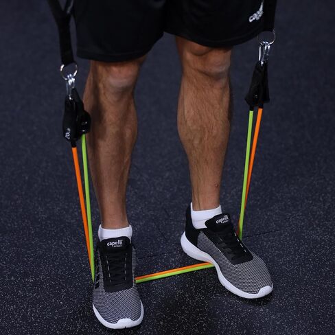 Capelli Sport Resistance Band Kit, Includes 5 Tube Resistance Bands and 2 Ankle Cuff Resistance Bands, Multicolor in Saudi Arabia