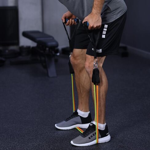 Capelli Sport Resistance Band Kit, Includes 5 Tube Resistance Bands and 2 Ankle Cuff Resistance Bands, Multicolor in Saudi Arabia