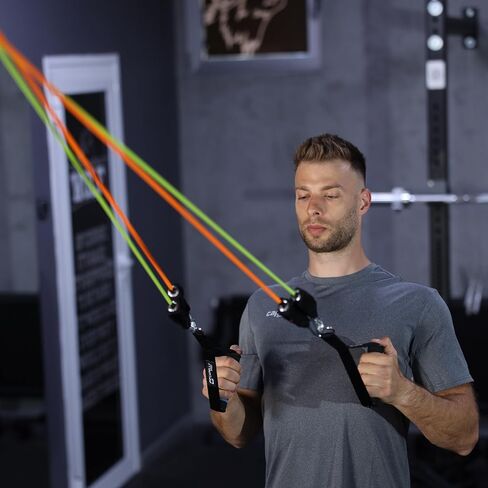 Capelli Sport Resistance Band Kit, Includes 5 Tube Resistance Bands and 2 Ankle Cuff Resistance Bands, Multicolor in Saudi Arabia