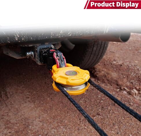 I1MOTOR Snatch Block 15T/ 33069LB حمل العمل 35T/ 77161 LB أقصى قوة للكسر، بكرة ونش مع كابل 7/16 بوصة ملحق استرداد الطرق الوعرة للجرارات والشاحنات والمركبات in Kuwait