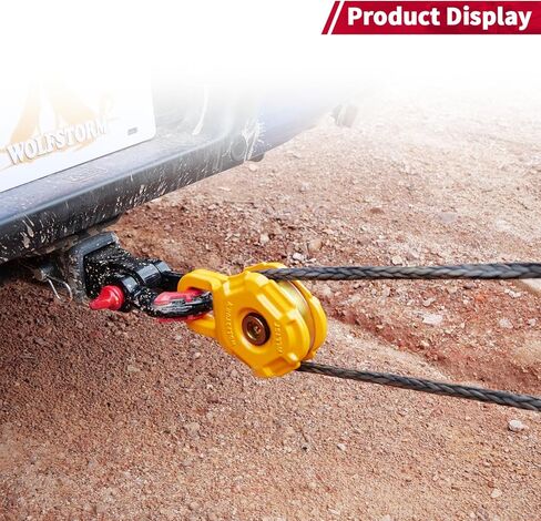 I1MOTOR Snatch Block 15T/ 33069LB حمل العمل 35T/ 77161 LB أقصى قوة للكسر، بكرة ونش مع كابل 7/16 بوصة ملحق استرداد الطرق الوعرة للجرارات والشاحنات والمركبات in Kuwait