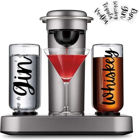 2 Sets Label Stickers for Bartesian Cocktail Machine Glass Spirit Bottle(Whiskey, Vodka, Rum, Gin or Tequila) in Kuwait