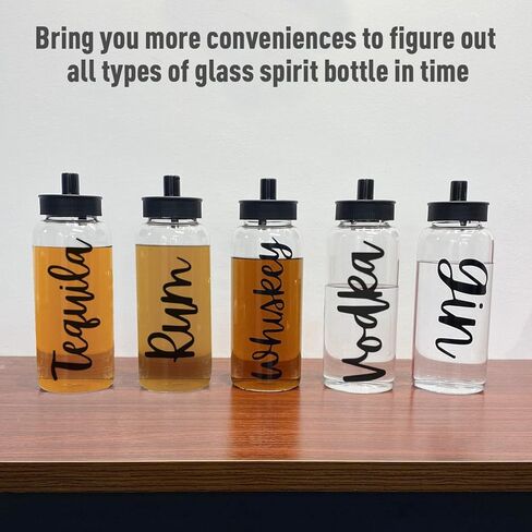 2 Sets Label Stickers for Bartesian Cocktail Machine Glass Spirit Bottle(Whiskey, Vodka, Rum, Gin or Tequila) in Kuwait