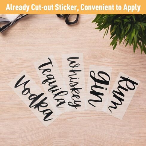 2 Sets Label Stickers for Bartesian Cocktail Machine Glass Spirit Bottle(Whiskey, Vodka, Rum, Gin or Tequila) in Kuwait