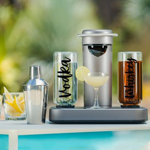 2 Sets Label Stickers for Bartesian Cocktail Machine Glass Spirit Bottle(Whiskey, Vodka, Rum, Gin or Tequila) in Kuwait