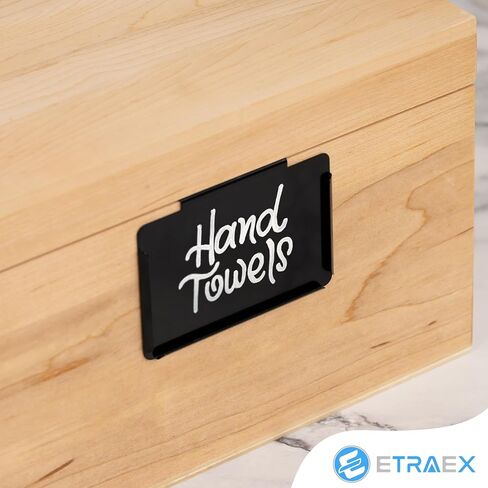 5pcs Metal Clip On Labels for Storage Bins – Pantry, Kitchen, Bathroom Organization with Storage Bin Labels – Removable Basket Labels – 1 White Chalk Marker and Wiping Cloth Included in Saudi Arabia