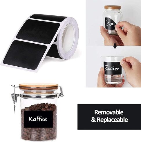 300pcs Chalkboard Labels, 2.1in*1.4in Chalkboard Stickers-Waterproof Reusable Blackboard Stickers for Storage Bins, Craft Rooms, Weddings, Storage, Chalkboard Sticker Labels to Write On in Saudi Arabia