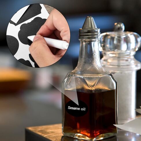 136 قطعة/17 ورقة من ملصقات السبورة، ملصقات ملصقات قابلة لإعادة الاستخدام وقابلة للإزالة ومقاومة للماء، من أجل برطمانات توابل ماسون وصناديق تخزين الزجاجات وصناديق تخزين المطبخ وغرف الزفاف والحرف اليدوية، مع قلمين in Kuwait