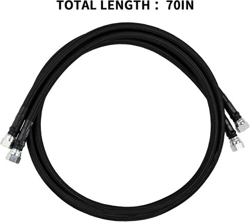 Braided Lines Transmission Cooler - Upgraded 6AN 52-Inch Black Nylon Braided Cooler Lines, Compatible with TH350 700R4 TH400 NP-700RTL 3L80, Cooler Line for Chevy Ford Mopar GM Buick in Saudi Arabia