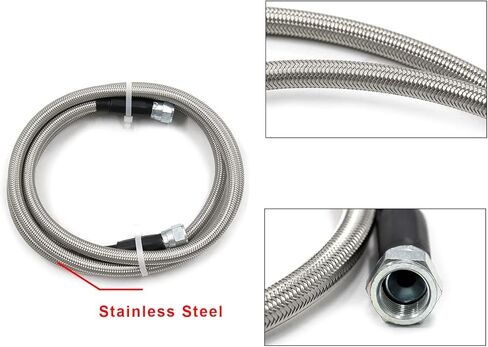AN6 Transmission Cooler Hose Fitting 52 Inch Stainless Steel Braided Lines Fit for Chevy Ford Mopar GM GMC Buick Cadillac Cars and Trucks Replace TH350/ 700R4/ TH400 in Kuwait