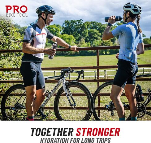 زجاجة مياه للدراجة من PRO BIKE TOOL سعة 550 مل 19 أونصة - لجميع اللياقة البدنية وركوب الدراجات - قطعة فم من السيليكون الناعم - صمام تدفق سريع - بيدون سهل الضغط (أحمر) in Saudi Arabia