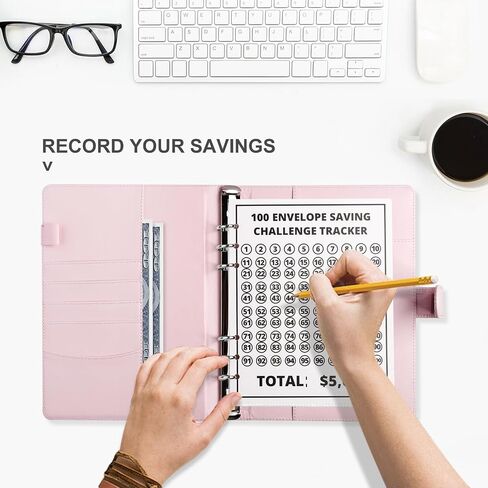 Money Saver Budget Binder Book with Pouches, 100 Envelope Challenge Binder with Numbers, A5 Money Budget Envelopes for Cash Saving $5,050 Black in Saudi Arabia