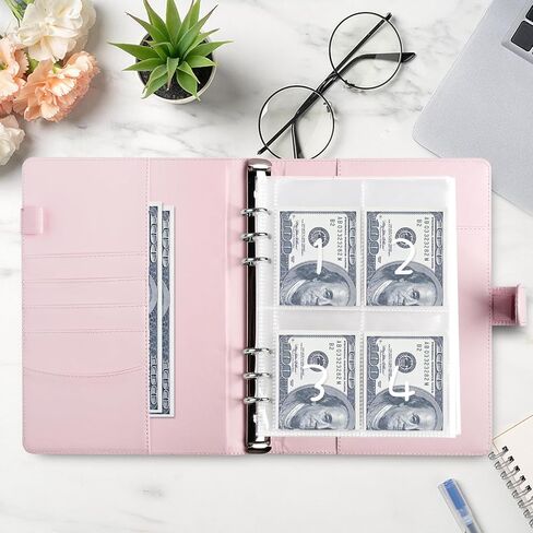 Money Saver Budget Binder Book with Pouches, 100 Envelope Challenge Binder with Numbers, A5 Money Budget Envelopes for Cash Saving $5,050 Black in Saudi Arabia