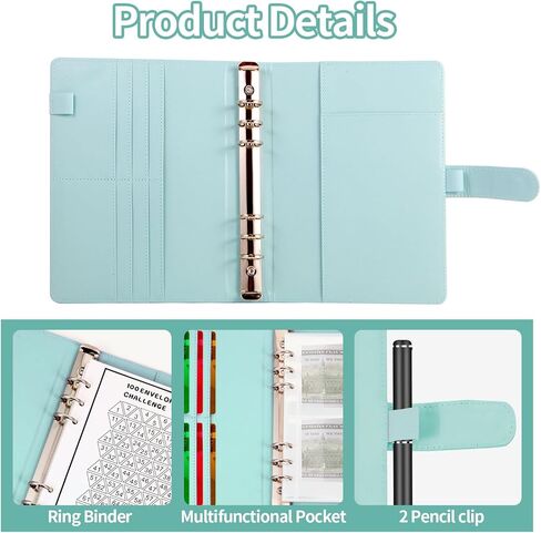 100 Envelopes Money Saving Challenge Binder, Save 5050 Dollars 100 Day Envelope Challenge Binder with 100 Cash Envelopes, Tracker, and Stickers in Kuwait