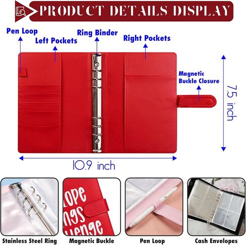 100 Envelopes Saving Challenge Binder A5 Money Saving Book,52 Week Money Save Book to Save $5,050,$10,000,$500,Money Savings Budget Planner Book with Cash Envelopes for Budgeting Planner (Black) in Saudi Arabia