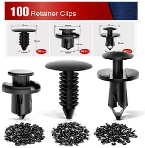 Nilight - CL-86 635 قطعة من مشابك تثبيت دفع السيارة - 16 مقاسًا الأكثر شيوعًا من النايلون ممتص الصدمات مجموعة مسامير مع 10 روابط كابلات ومزيل السحابات لسيارة Toyota GM Ford Honda Acura Chrysler in Kuwait