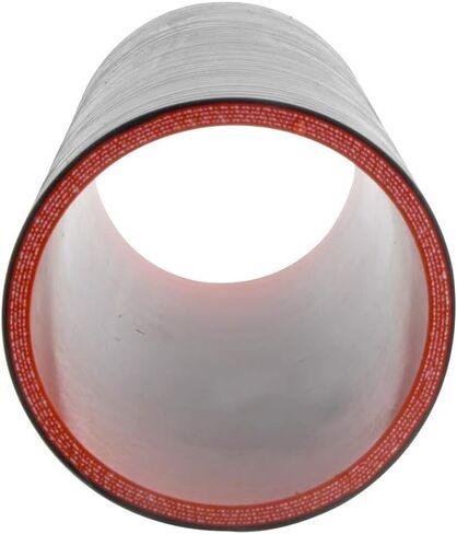Hose 8''(203MM) Length 4-Ply 5MM thickness Long Straight Coupler Silicone Hose Black with Red Color with T-clamp ID: 2.0''(51mm) in Saudi Arabia
