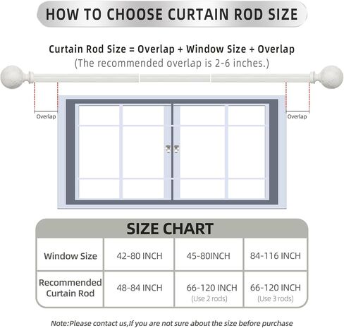 قضيب ستارة مزدوج للنوافذ من 66 إلى 120 بوصة: قضيب ستارة مزدوج معالجة بقطر 1 بوصة شديد التحمل - لمسات نهائية من الراتنج وقضيب ستارة مزدوج أبيض للطقس in Kuwait