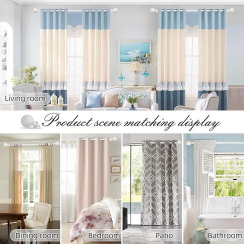 قضيب ستارة مزدوج للنوافذ من 66 إلى 120 بوصة: قضيب ستارة مزدوج معالجة بقطر 1 بوصة شديد التحمل - لمسات نهائية من الراتنج وقضيب ستارة مزدوج أبيض للطقس in Kuwait