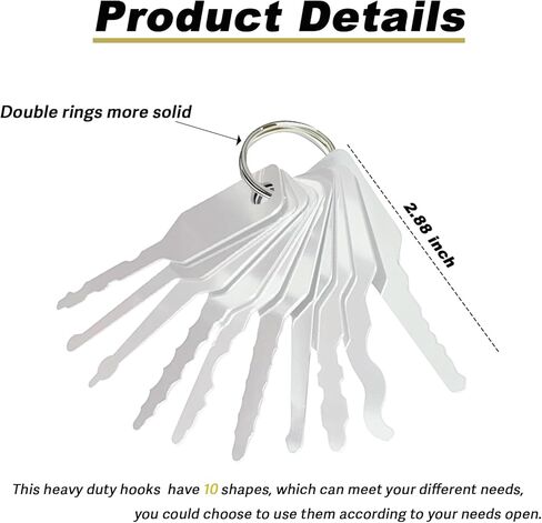 10 قطع من مجموعات أدوات إصلاح الخطاف، أدوات يدوية للخطاف الدقيق للسيارات، مجموعة أدوات اختيار السيارة من الفولاذ المقاوم للصدأ، يد شديدة التحمل لصندوق أدوات خزانة الرافعة الشوكية in Kuwait