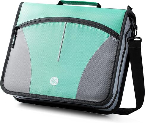 3 Ring Binder, 3 Inch O-Ring Zipper Binder with Shoulder Strap, Expanding Files and Multiple Pockets, Jet Black in Saudi Arabia