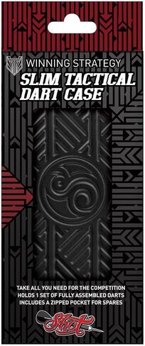 Shot Darts Tactical Slim Darts Wallet Case Black 3 firm Form Slots Holds 3 fully assembled darts with deep zipped pocket on the other side Perfect for tournaments or darts sessions Made in New Zealand in Saudi Arabia